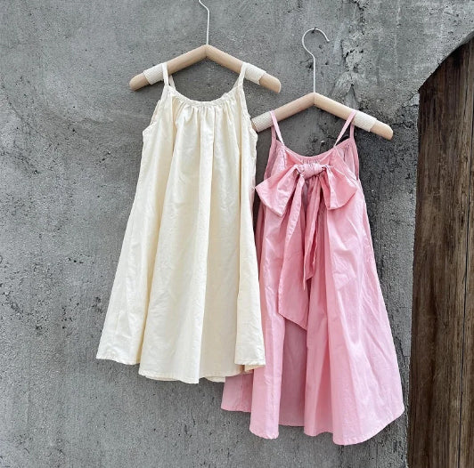 Girls summer dress with bow