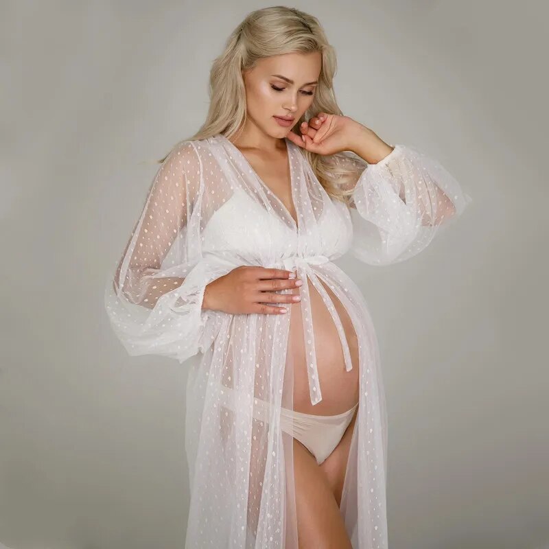 Pearl Maternity Robe - Long Sleeves