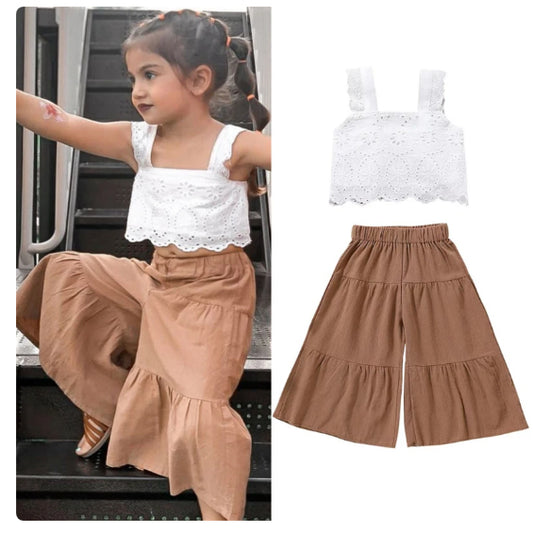 Girls two piece set - lace top and pants