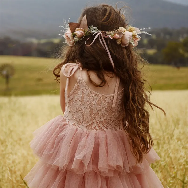 Girls Flower Girl Tulle Dress