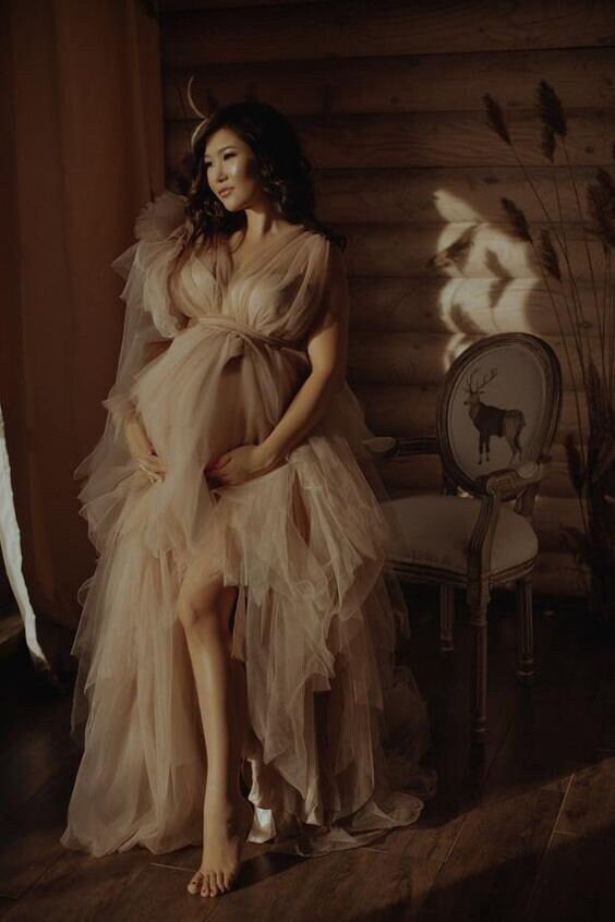 Tulle Elegant Maternity Gown