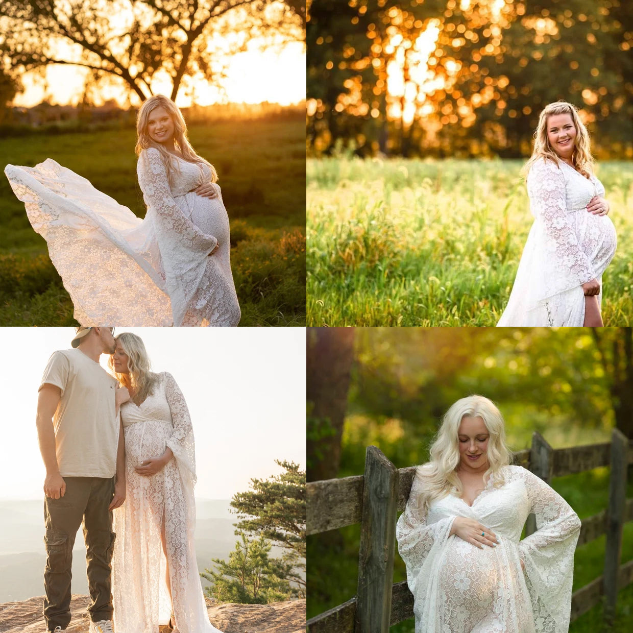 Lace Long Sleeve Maternity Gown
